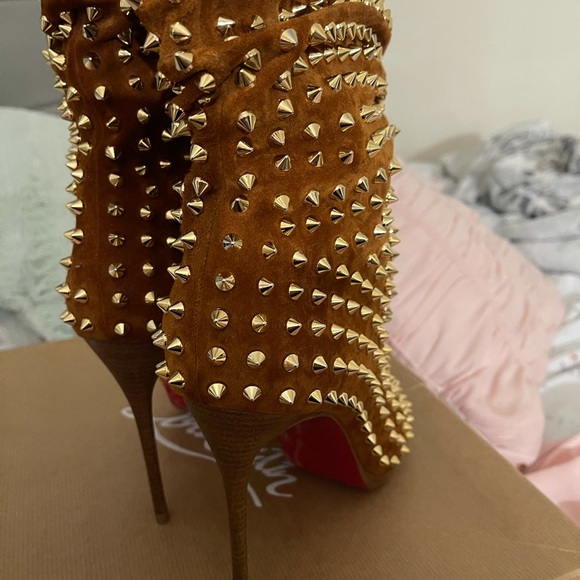 Louboutins Guerilla Spike Bootie Open Toe - Picture 2 of 5